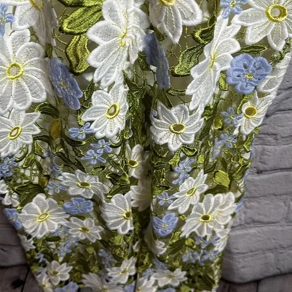 Eva Franco Anthropologie Floral Lace Midi Dress - Picture 6 of 10